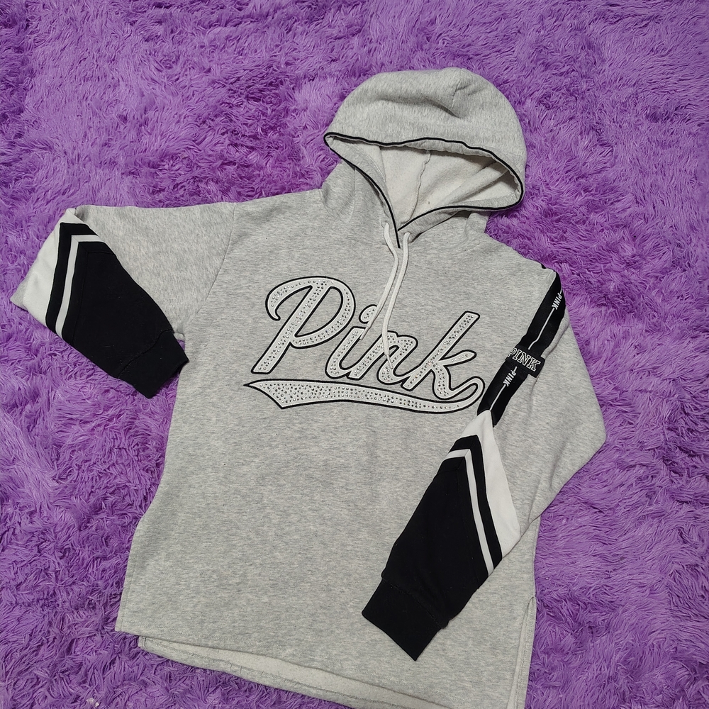 Victoria's Secret Gray Hoodie with Black Accents